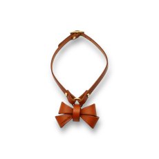 画像2: 【秋色〜 Autumn Collection】 RIBBON NECKLACE /迷子札【レザーオーダー】 (2)