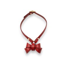 画像2: 【Red Collection】 RIBBON NECKLACE /迷子札【レザーオーダー】 (2)